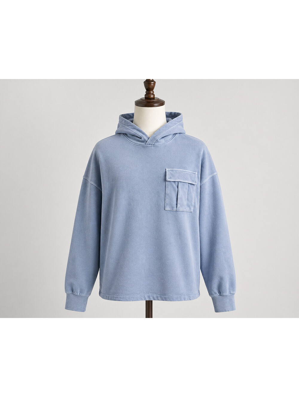 Sonoma Light Blue Hooded Sweatshirt with Chest Pocket Size L